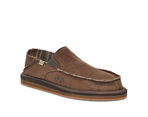 Férfi Sidewalk Surfers - Sanuk Vagabond Soft Top Hemp Collapsible Heel - Sanuk Barna Cipő WOVRZQ183